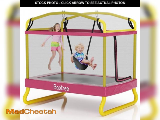 Lot 74-12277171 - 6.5FT Rectangle Trampoline for Kids, 78Ã¢â¬ÂASTM Approved Recreational Trampolines with Swing, Sma...