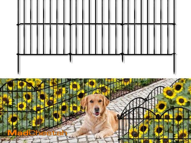 Lot 74-12397470 - 32 Panels Garden Fence, 34ft x 23in Animal Barrier Fences for Rabbits Dogs, Rustproof Metal Gardens ...