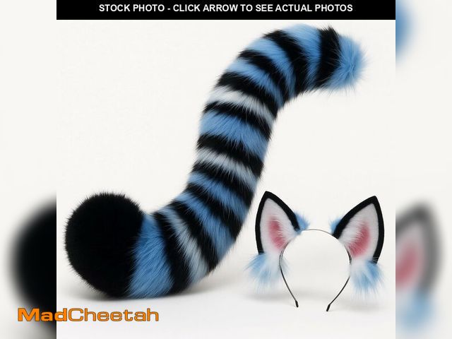 Lot 74-13548797 - Suncalla Tiger Ears and Tail Set, Black, Blue White Stripes, Costume Accessories for Carnival, Role ...