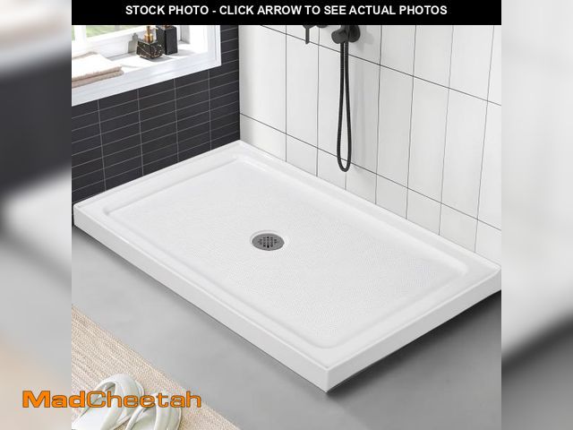 Lot 74-12126439 - Garvee Shower Base 60'' L x 32'' W with Stainless Steel Drain, Shower Pan Ã¯Â¼â  Tray with Non-Slip...