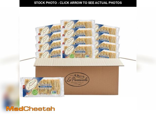 Lot 74-13040364 - La Panzanella Croccantini, Original Sea Salt Crackers (Pack of 12) - Light Artisanal Crackers, Charc...