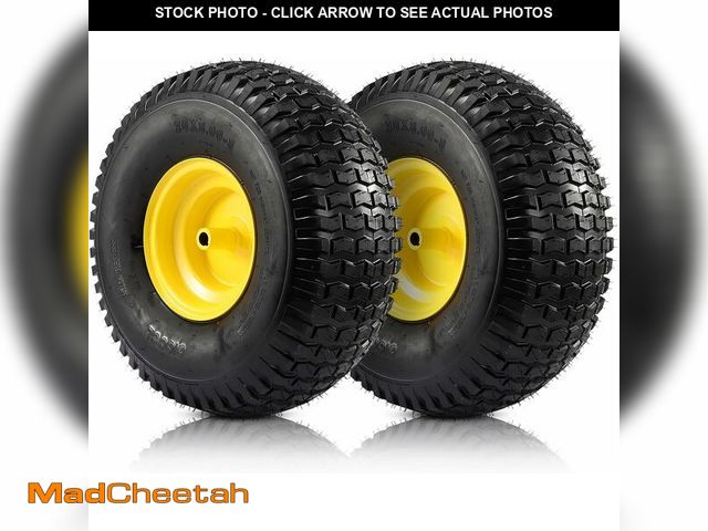 Lot 74-12543816 - 2PCS 20x8.00-8 Rear Tire and Wheel Assemblies, 3/4" Borehole, 3.5" Offset Hub and 3/16" Keyway, 4 Pl...