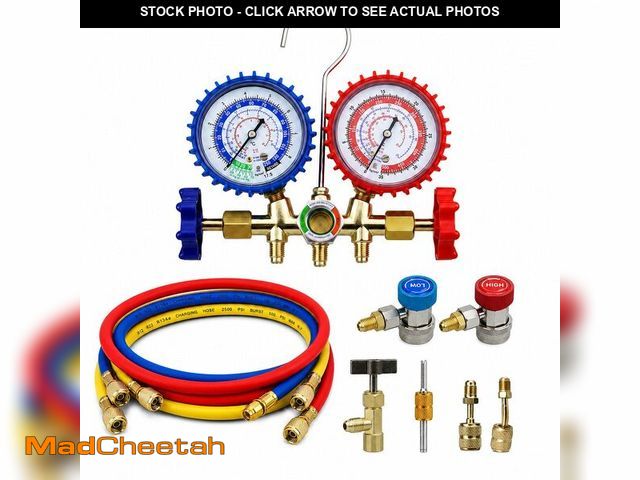 Lot 74-14427450 - HVAC Gauges 3-Way AC Manifold Gauge Set for R134A Refrigerant Recharge Kit, R12 R22 R502, with Quick...