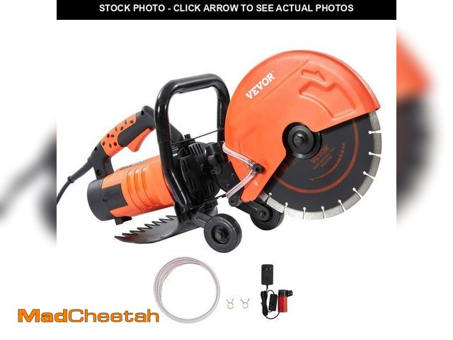 Lot 74-12988684 - VEVOR Electric Concrete Saw 28 in. L x 9 in. W Wet Disk Saw Cutter 1800-Watt 15 Amp Motor Circular S...