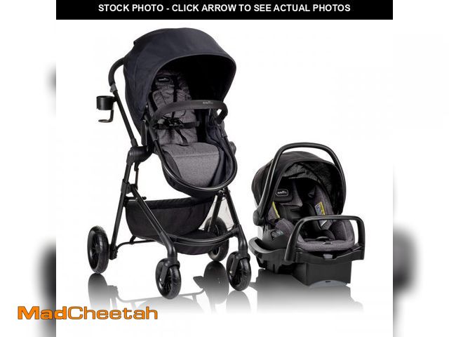 Lot 74-12131052 - Evenflo Pivot Modular Travel System with LiteMax Infant Car Seat (Casual Gray) - UNUSED