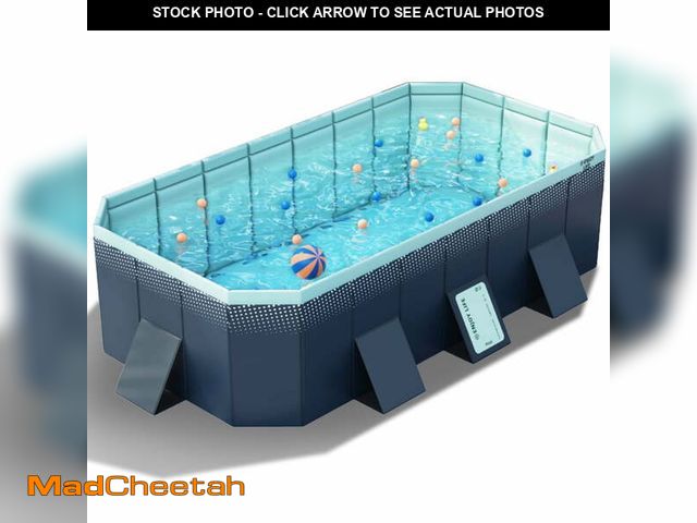 Lot 74-12635364 - Hurber Foldable Swimming Pool, Large Non-Inflatable Adults Kids Outdoor Pools, Blue, 113" x 66" x 20...