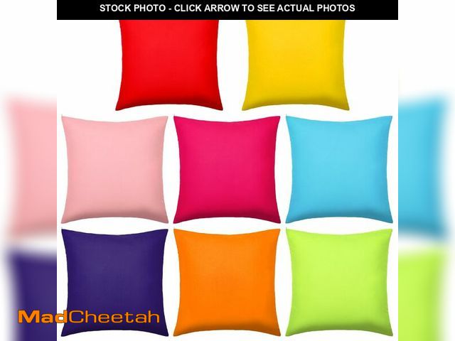 Lot 74-14212599 - Preboun 8 Pcs 18 x 18 Inch Fresh Colors Decorative Throw Pillow Covers, Mixed Solid Color Square Pil...