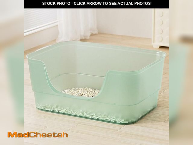 Lot 74-13661583 - Extra Large Cat Litter Box with High Sides,Clear Jelly Color,Cat Boxes for Indoor Cats,XL Kitty Litt...
