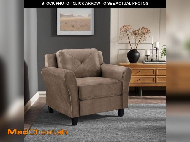 Lot 74-12424776 - Lifestyle Solutions Harvard Brown Microfiber with Round Arm Chair - UNUSED