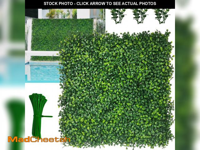 Lot 74-12161802 - DOPGIB Artificial Boxwood Panels,20"x 20"(12P) 4-Layer Leaf UV-Protected Grass Wall Backdrop Panels ...