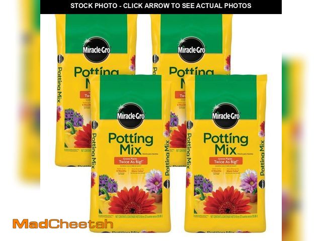 Lot 74-14343744 - Miracle-Gro Potting Soil Mix, 50 qt., For Outdoor Potted Plants, Flowers, Vegetables, and Shrubs, Fe...
