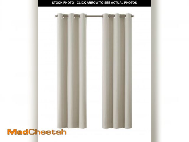 Lot 74-12426232 - Eclipse Corte Solid Blackout Curtain, Panel Pair, Vanilla, 37" W x 84" L - UNUSED