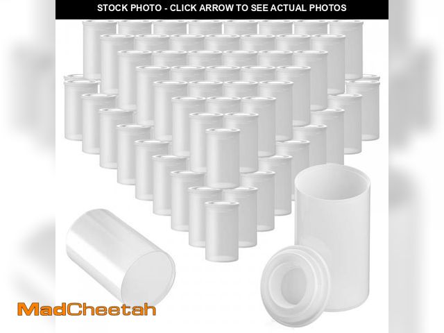 Lot 74-12212064 - 120 Pieces Film Canisters with Caps 35 mm Plastic Empty Camera Reel Storage Containers Case with Lid...