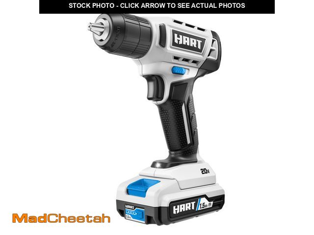 Lot 74-12860843 - HART 20V 3/8â Drill/Driver Kit with 250 ft-lb Torque, 1.5Ah Lithium-Ion Battery and Charger - USED