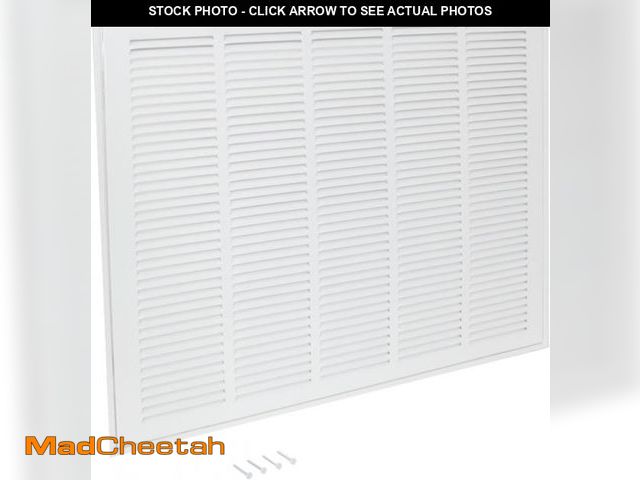 Lot 74-12367473 - EZ-FLO 25 x 20 Inch (Duct Opening) Return Air Vent Cover for Wall or Ceiling, Solid Steel Return Air...