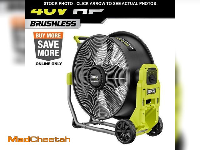 Lot 74-13692403 - RYOBI 40V HP Brushless Cordless Hybrid WHISPER SERIES 20 in. Air Cannon Fan (Tool Only) - UNUSED