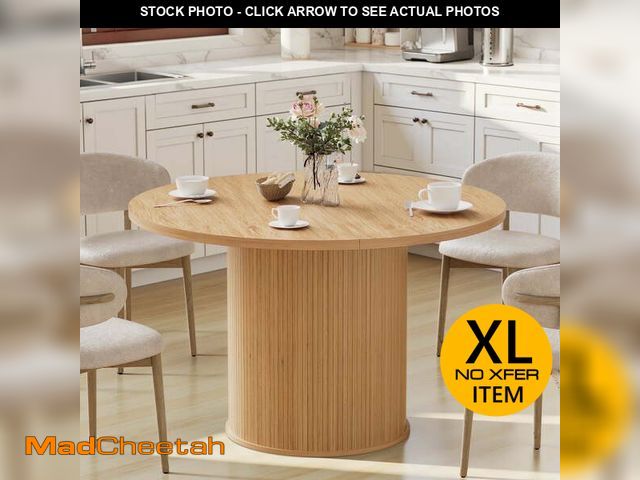 Lot 74-12804953 - Hommpa 48" Round Dining Table Morden Kitchen Table Wood for 4 with Wood Slide Door for Kitchen Livin...