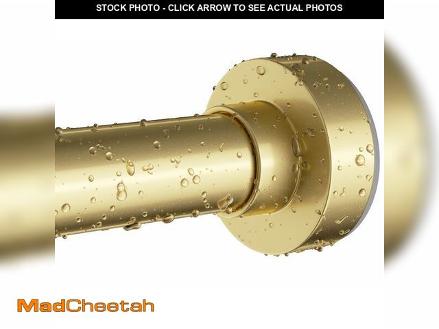 Lot 74-12602426 - Emlaoe Gold Shower Curtain Rod 34-82 Inches(2.8-6.8ft) Never Rust Adjustable Shower Rod Spring Tensi...