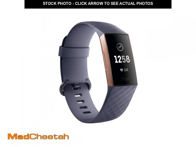 Lot 74-12178873 - Fitbit Charge 3 Fitness Activity Tracker, Rose Gold/Blue Grey, One Size (S and L Bands Included) - U...