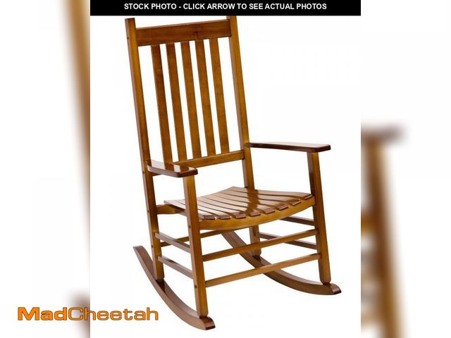 Lot 74-12166723 - (MISSING HAREDWARE)) Jack Post Knollwood Mission Rocker in Natural Finish - USED