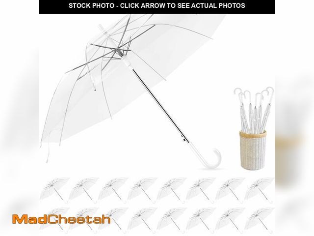 Lot 74-13039613 - 10-Pack Clear Wedding Umbrellas Bulk, Windproof Large Bridal Rain Umbrellas with Automatic Open for ...