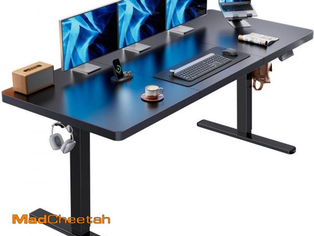 Lot 74-12164484 - HUANUO 72 x 30 inch Electric Standing Desk, Powerful Brushless Motor Large Height Adjustable Table, ...