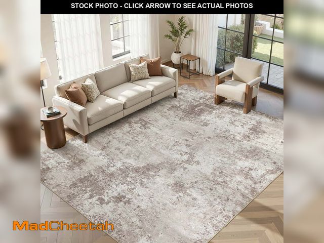 Lot 74-14350021 - UERMEI 10x14 Washable Area Rugs for Living Room, Modern Abstract Printed Rug, Vacuum-Friendly, Non S...