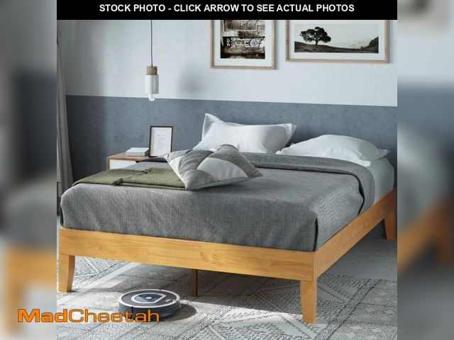 Lot 74-12227035 - ZINUS Moiz Deluxe Wood Platform Bed Frame, Wood Slat Support, No Box Spring Needed, Easy Assembly, N...