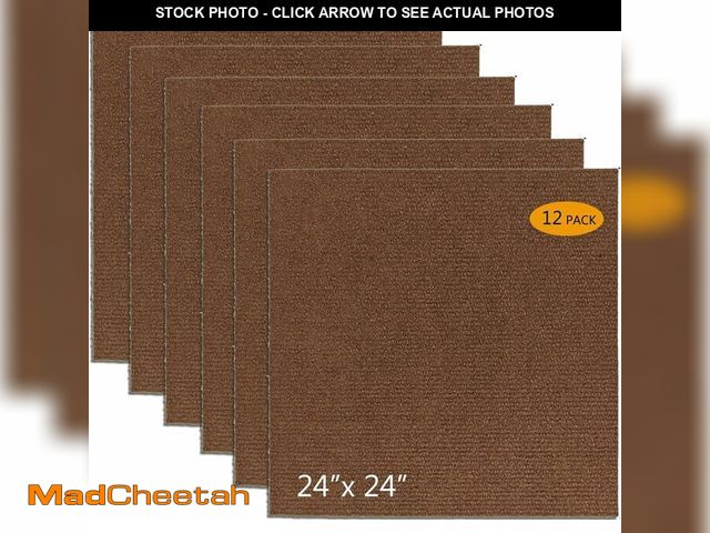 Lot 74-13697675 - AKIVIDA 12Pcs Carpet Squares 24"x 24" Carpet Tiles Peel and Stick Non-Slip Self Adhesive Floor Tile ...