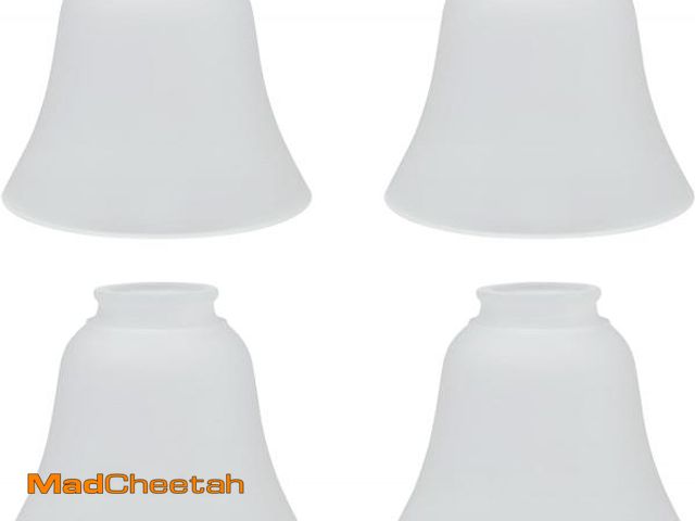 Lot 74-12098021 - Aspen Creative 23026-4A Transitional Style Replacement Bell Shaped Frosted Glass Shade, 2-1/8" Fitte...