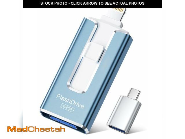 Lot 74-13545886 - MFi Certified Flash Drive for iPhone iPad 256GB, Photo Stick for External Memory Storage, Easily Bac...