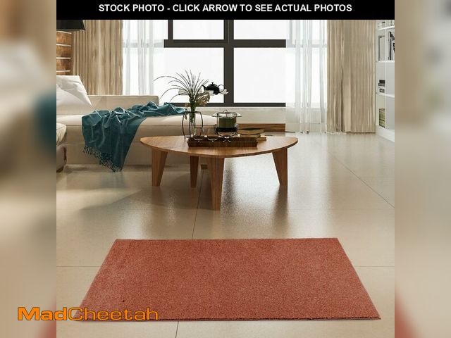 Lot 74-12759820 - Ambiant Pet Friendly Solid Color Area Rugs Rust - 2' x 4' Rectangle, Indoor, Stain Resistant, Perfec...
