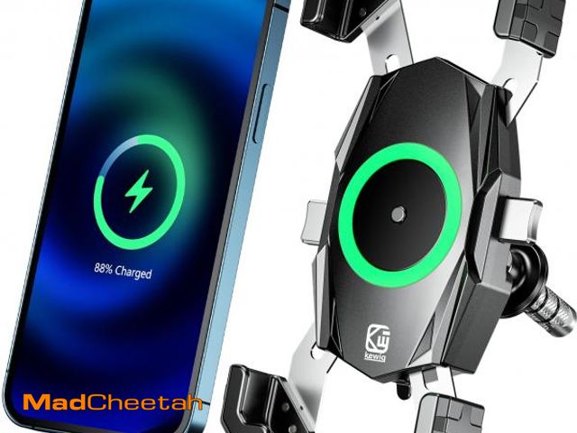 Lot 74-12438085 - Kewig Motorcycle Fork Stem Phone Mount with Qi 15W Wireless Charger &amp; USB C 20W Fast Charging Po...