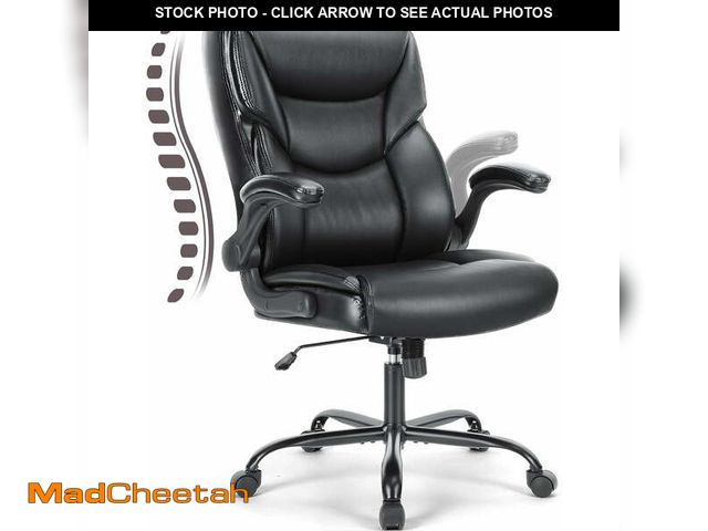 Lot 74-13776264 - Yangming Executive Office Chair with Flip-up Arms, Ergonomic Back Support, High Back,  PU Leather 30...