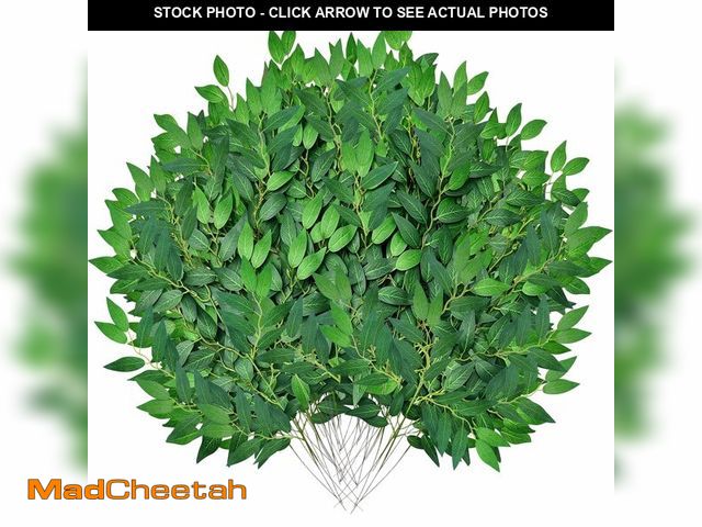 Lot 74-14422404 - 36Pcs Italian Ruscus Greenery Stems Bulk, Artificial Silk Green Leaves Garland, 20"Fake Branches, Ha...