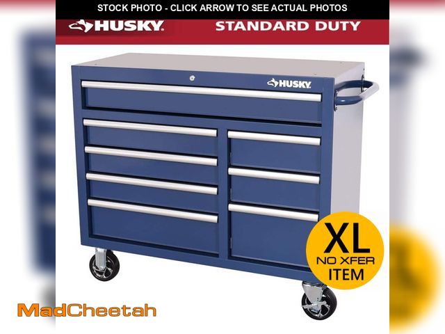 Lot 74-13098944 - Husky Standard Duty 42 in. 8-Drawer Blue Rolling Tool Cabinet - UNUSED