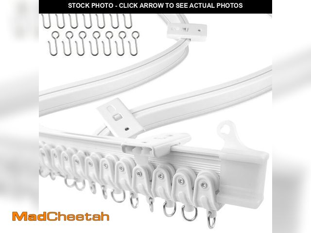 Lot 74-14214719 - UrbanRed Flexible Bendable Ceiling Curtain Track, 22.9 ft (7 m), Mount for Rail with Curtain Tracks ...