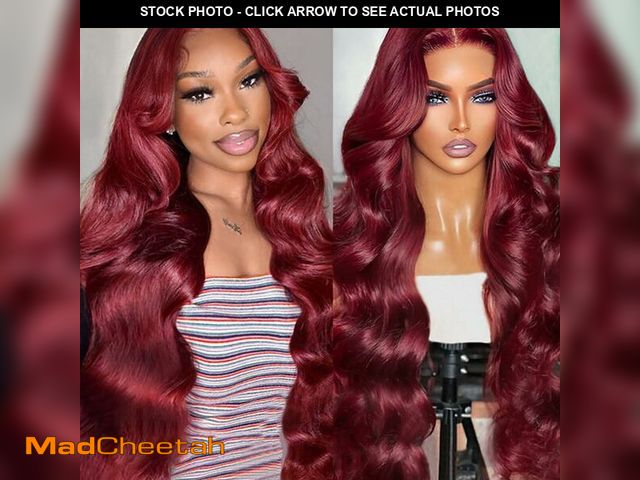 Lot 74-12713244 - IWISH 99J Burgundy Lace Front Wigs Human Hair 200% Density 13x6 Red Body Wave Lace Frontal Human Hai...
