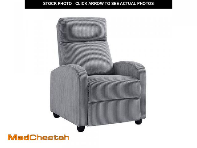 Lot 74-12517870 - Lazzara Guthrie Dark Gray Corduroy Manual Push Back Recliner - UNUSED