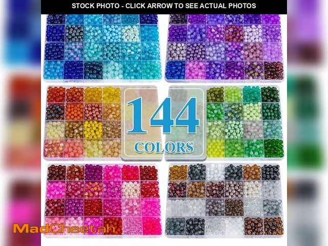 Lot 74-13576673 - XSEINO About 7200PCS 6mm Glass Beads Bracelet Making Kit,144 Assorted Colors Crystal Glass Beads for...