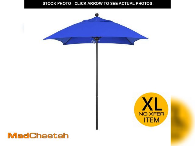 Lot 74-12746454 - California Umbrella 6 ft. Square Black Aluminum Commercial Market Patio Umbrella with Fiberglass Rib...