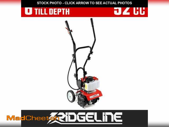 Lot 74-14223359 - *HAS GAS INSIDE* RIDGELINE 52cc 2-Stroke Gas Cultivator Garden Tiller, 6 in. Depth, Adjustable Width...