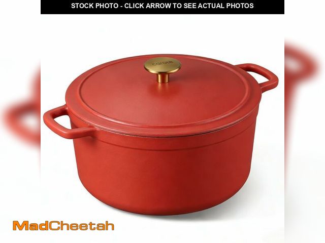 Lot 74-14145777 - CAROTE 5QT Enameled Cast Iron Dutch Oven Pot with Lid, Heavy-Duty Dutch Oven for Sourdough Bread Bak...