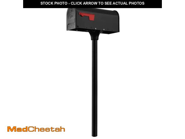 Lot 74-13823261 - Architectural Mailboxes Elite Black, Medium, Galvanized Steel, Mailbox and Post Kit Mailbox - UNUSED