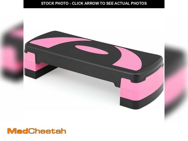 Lot 74-13709029 - 31-Inch Adjustable Workout Step Platform with Risers Adjust from 4 inch - 6 inch - 8 inch for Cardio...
