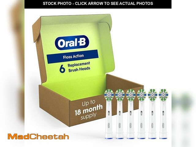 Lot 74-12457380 - Oral-B Floss Action Replacement Brush Heads for an Oral-B Electric Toothbrush, Pack of 6 - UNUSED
