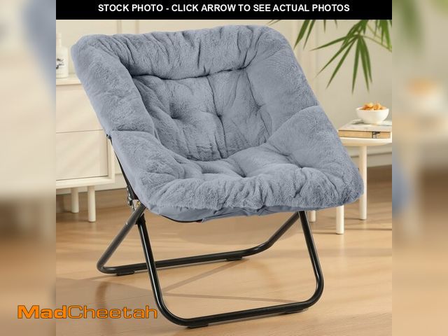 Lot 74-14582136 - Sweetcrispy Comfy Chair for Adults, Foldable Living Room Chair, Soft Faux Fur Lounge for Bedroom Dor...