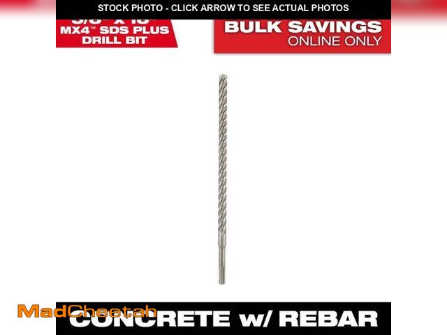 Lot 74-12792503 - Milwaukee 5/8 in. x 18 in. 4-Cutter SDS-PLUS Carbide Drill Bit - UNUSED