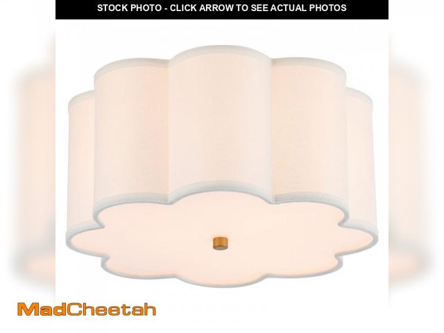 Lot 74-12310097 - MhyTogn Semi Flush Mount Ceiling Light Fixture, Modern Close to Ceiling Lamp with Cream White Fabric...