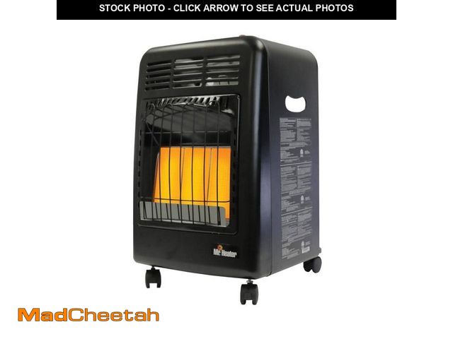 Lot 74-13605436 - Mr. Heater 18,000 BTU Cabinet Propane Outdoor Space Heater with Hose and Regulator - UNUSED